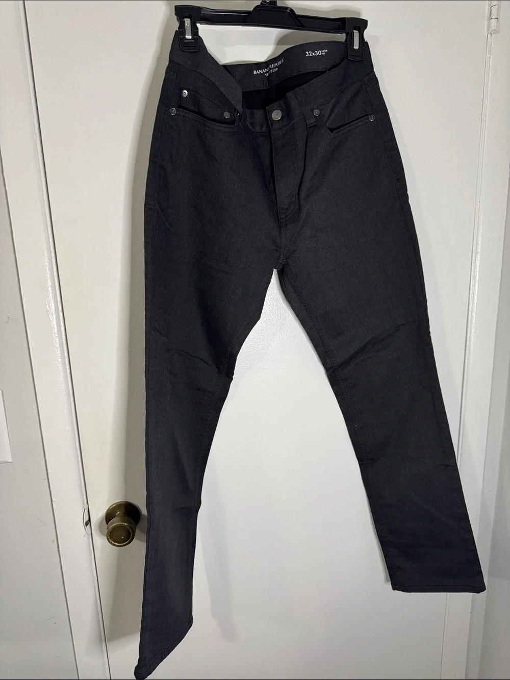 Banana Republic Men's 32x30 Dark Heather Gray Slim Traveler Pant
